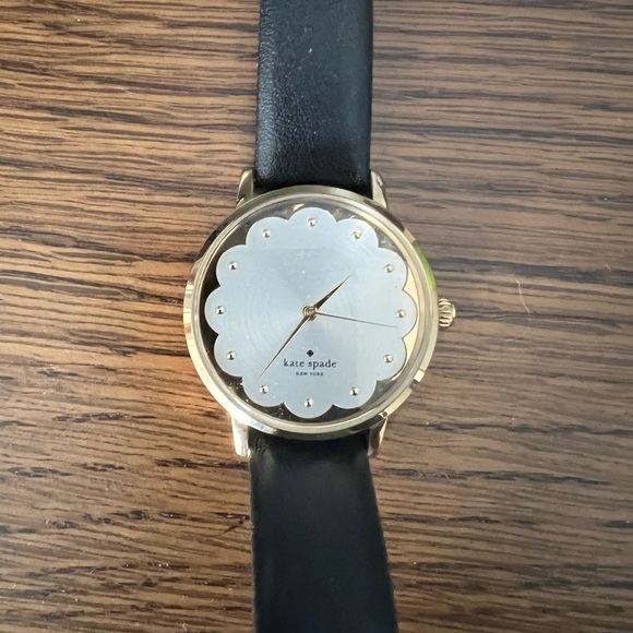 kate spade Accessories - Kate Spade Gold and Black Watch with Silver Dial